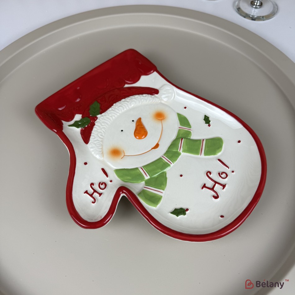 Glove-shaped Plate "Ho-ho Santa", 25/19/2 | 2