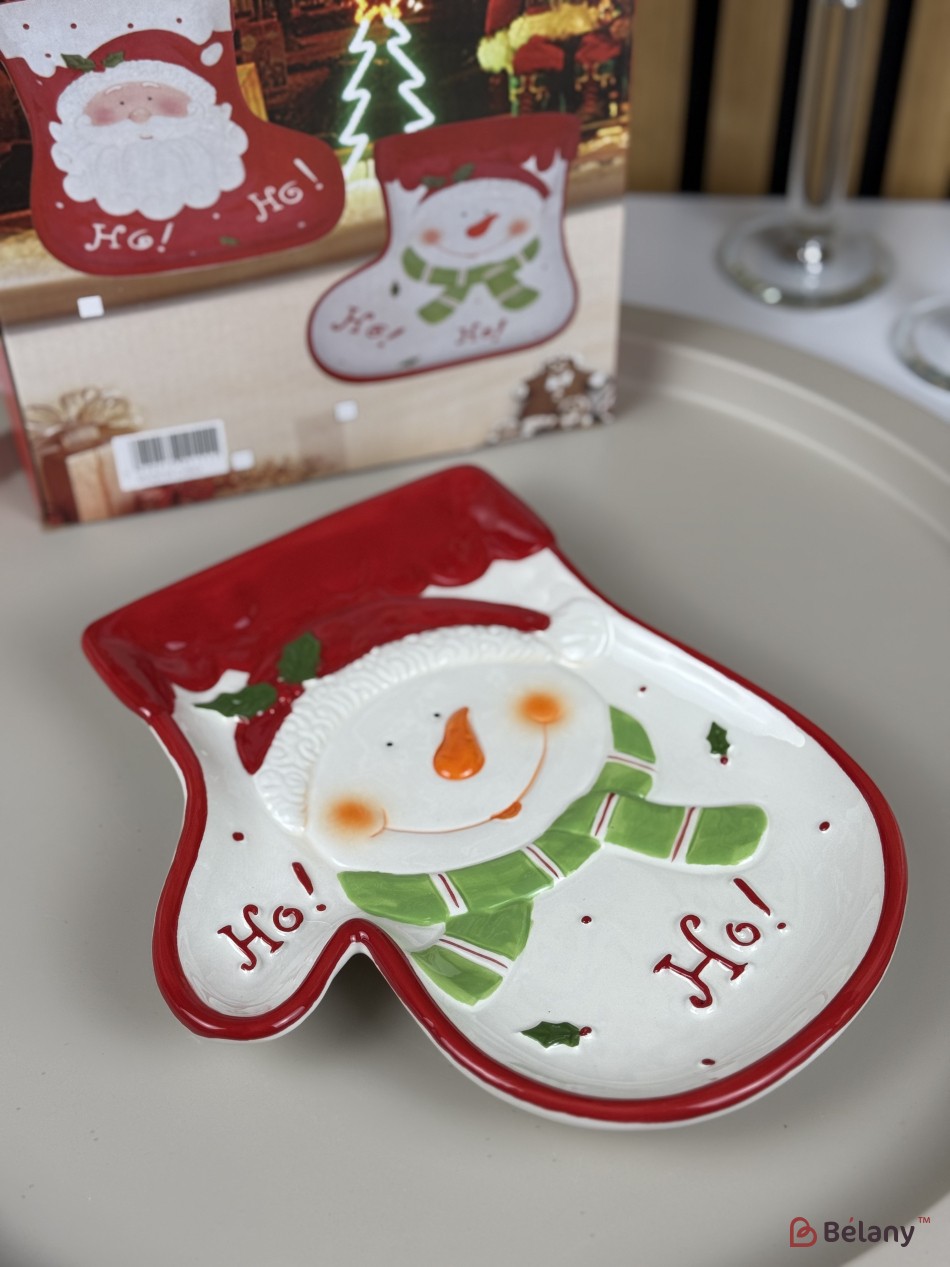 Glove-shaped Plate "Ho-ho Santa", 25/19/2 | 3