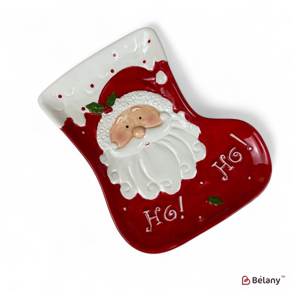 Boot-shaped Plate "Ho-ho Santa #1", 24/19/2