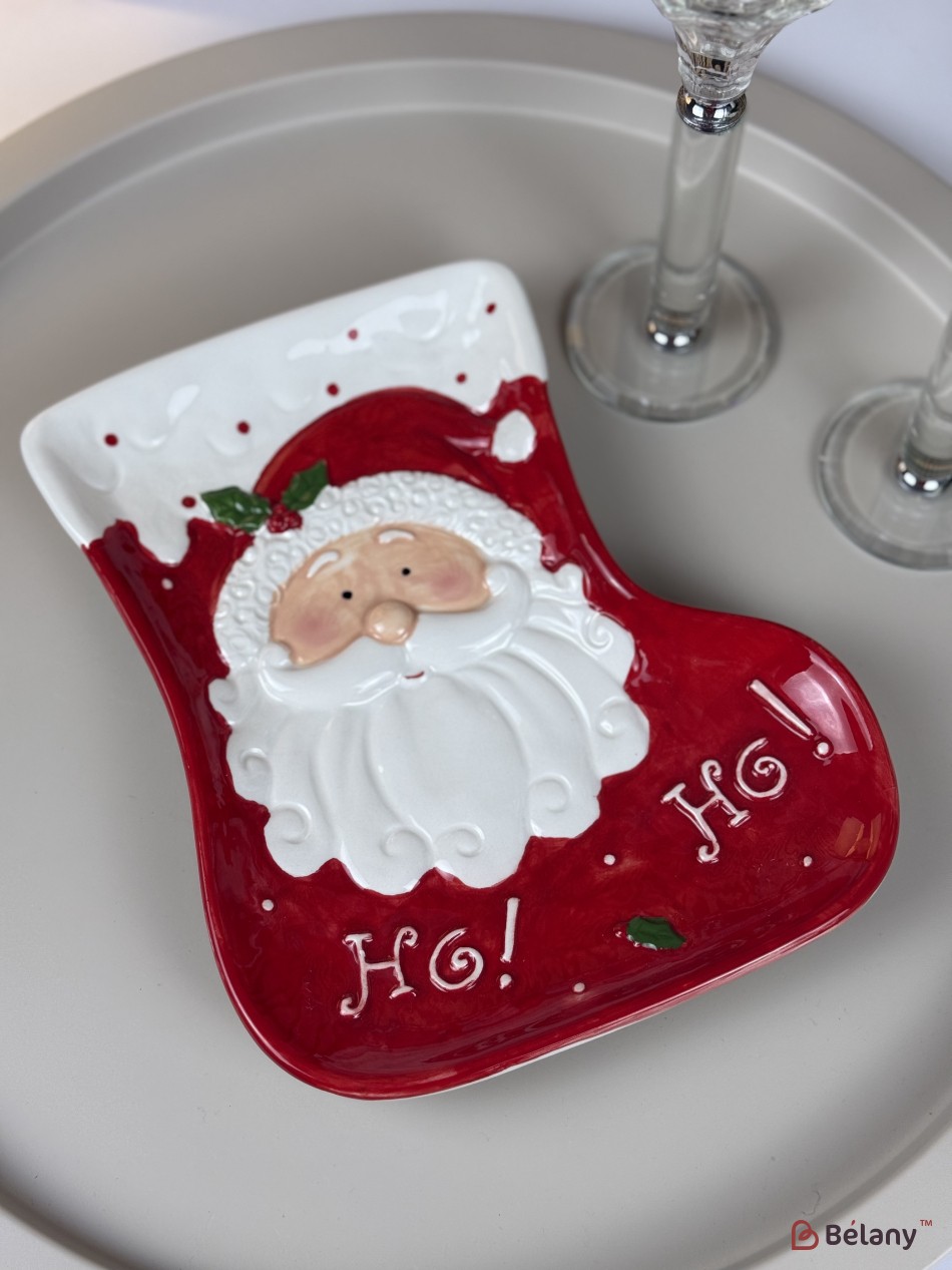 Boot-shaped Plate "Ho-ho Santa #1", 24/19/2 | 2