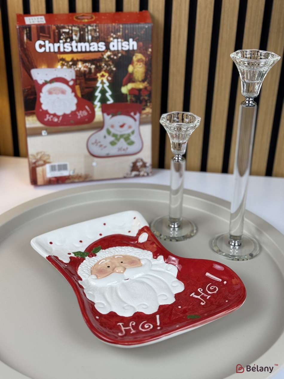 Boot-shaped Plate "Ho-ho Santa #1", 24/19/2 | 3