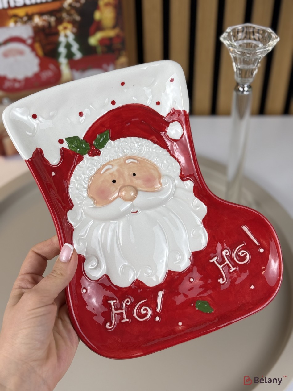 Boot-shaped Plate "Ho-ho Santa #1", 24/19/2 | 4