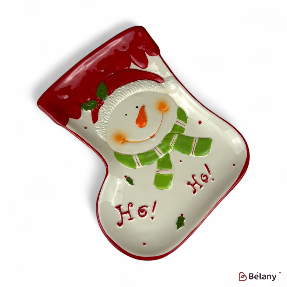 Farfurie in forma de cizma "Ho-ho Santa #2" 24/19/2