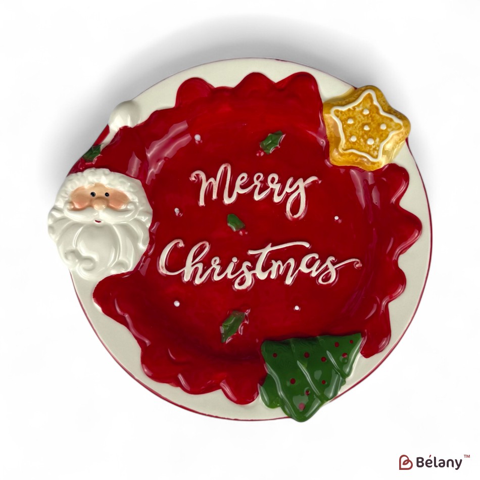 Farfurie de Crăciun „Minunat #1” rosu 20/20/2