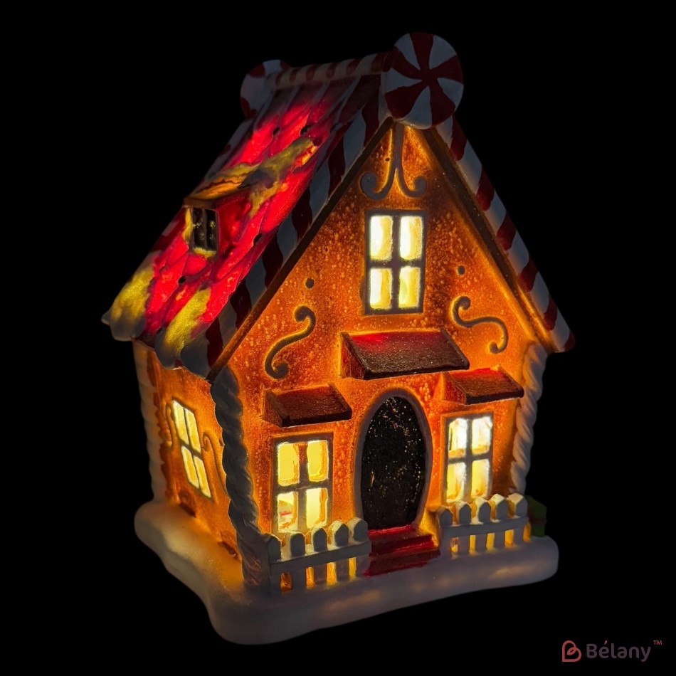 Decorative house figurine "Feelings #1"Music, light, 3 pcs AAA batteries | 4