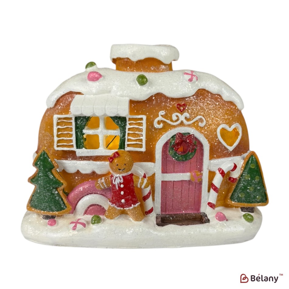 House-shaped figurine "Feelings #3"Music, light, USB, 3 pcs AAA batteries