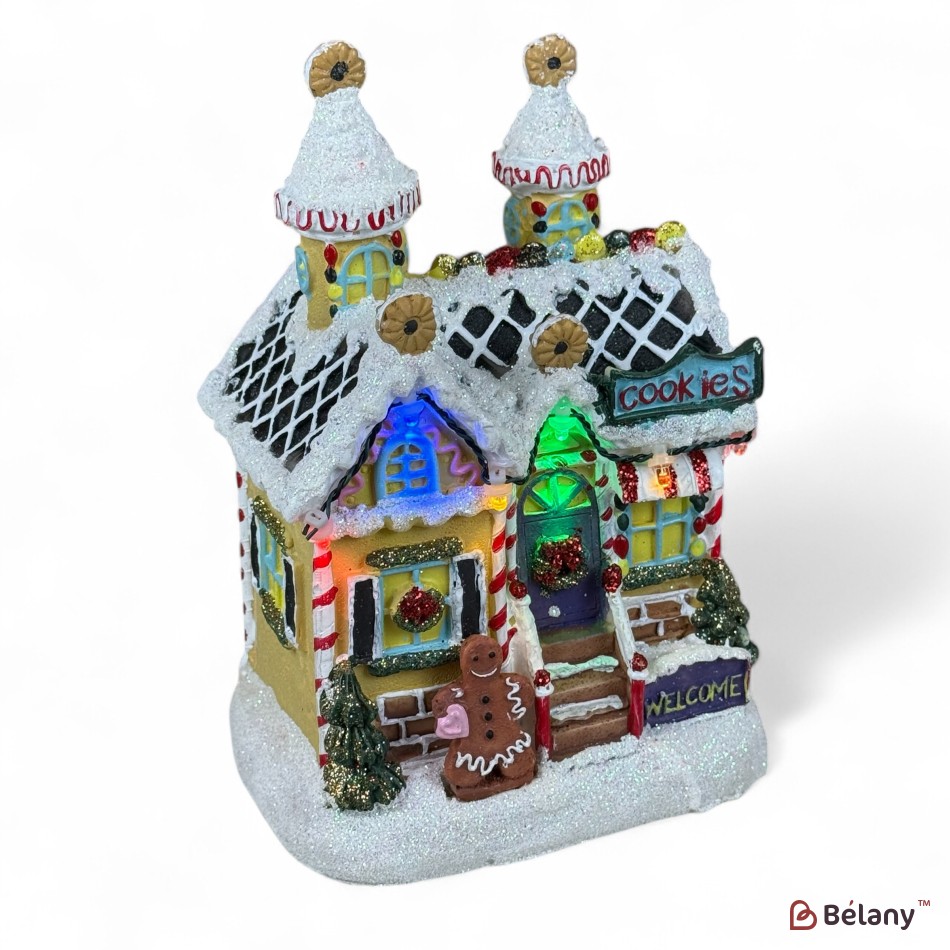 House-shaped figurine "Feelings #4" light, 3 pcs AAA batteries