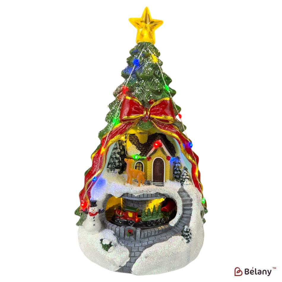 Christmas figurine in the shape of a tree #1 Music, light, USB, 3 pcs AAA batteries