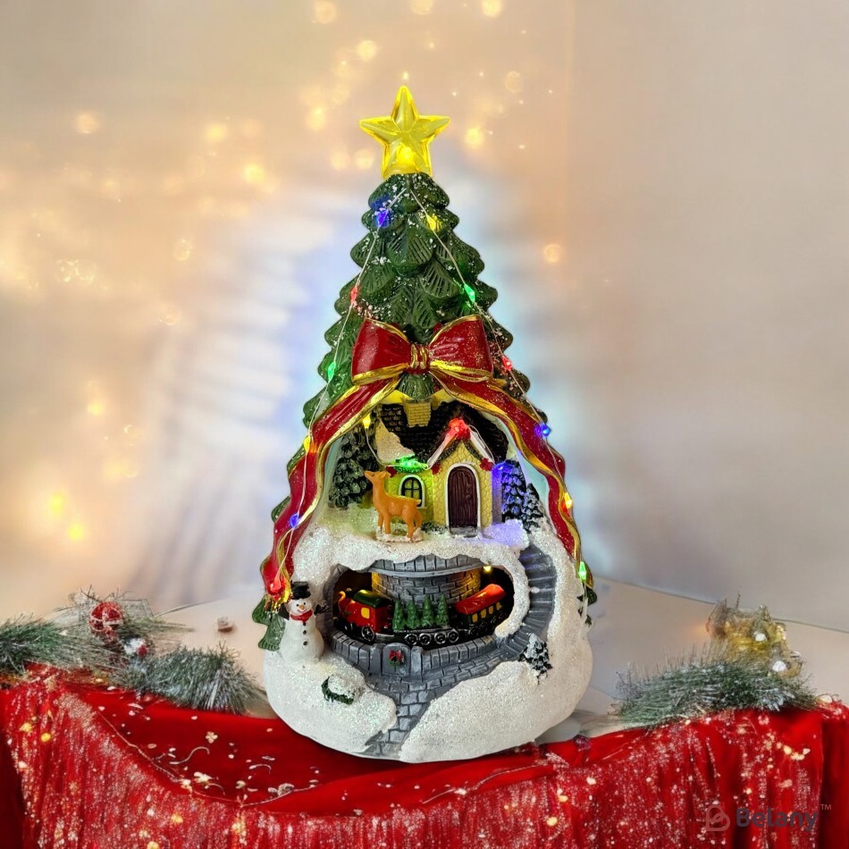 Christmas figurine in the shape of a tree #1 Music, light, USB, 3 pcs AAA batteries | 2