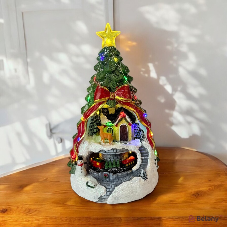 Christmas figurine in the shape of a tree #1 Music, light, USB, 3 pcs AAA batteries | 3