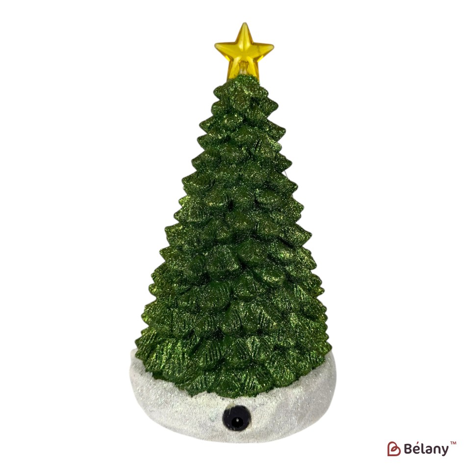 Figurina de Craciun in forma de brad #2, muzică, lumină, USB, 3 buc. baterii AAA | 2