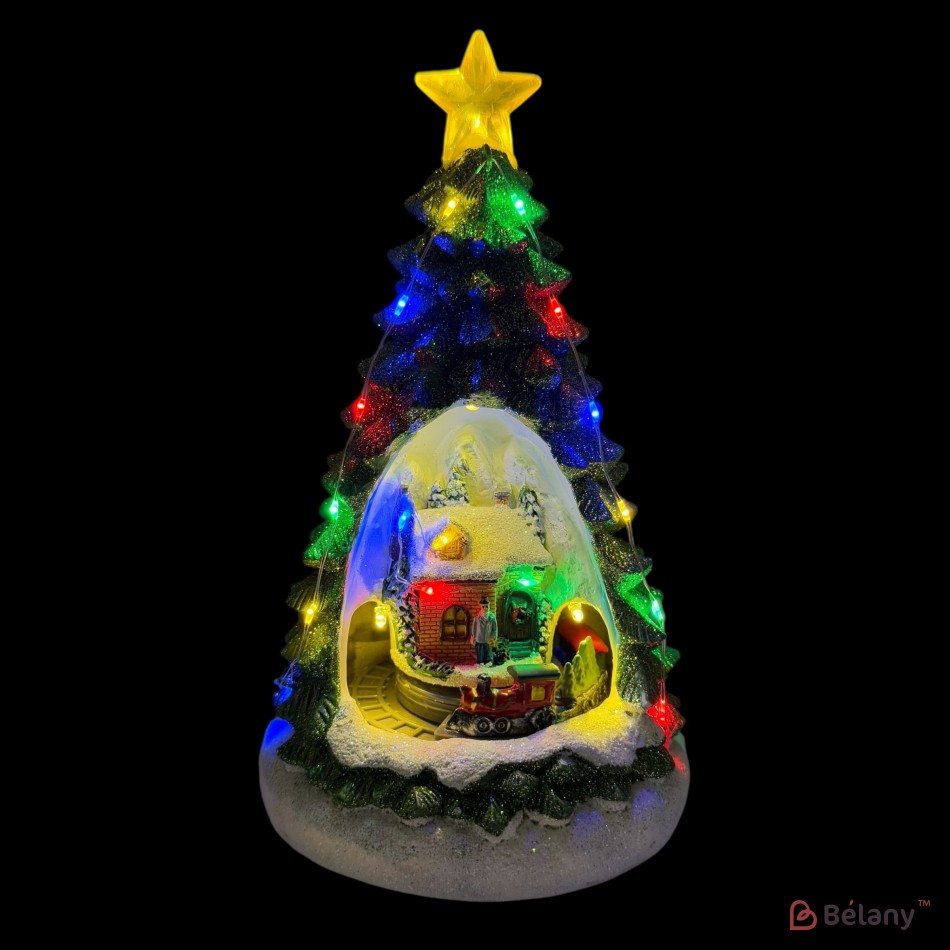 Figurina de Craciun in forma de brad #2, muzică, lumină, USB, 3 buc. baterii AAA | 3