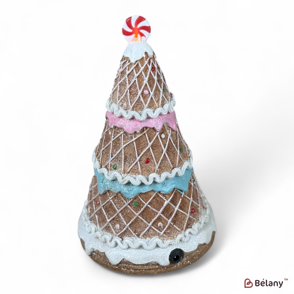 Christmas figurine in the shape of a tree #3, music, light, USB, 3 pcs AAA batteries | 2
