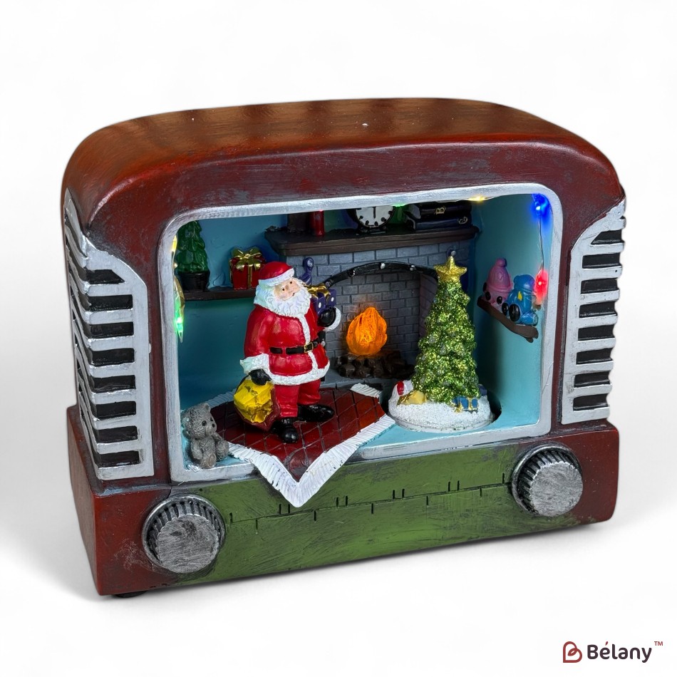 Christmas figurine "Radio"Music, light, USB, 3 pcs AA batteries