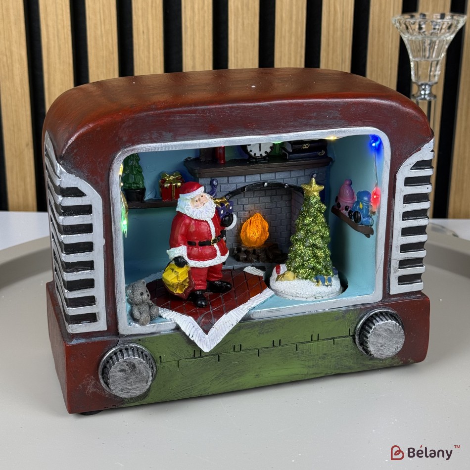Christmas figurine "Radio"Music, light, USB, 3 pcs AA batteries | 3