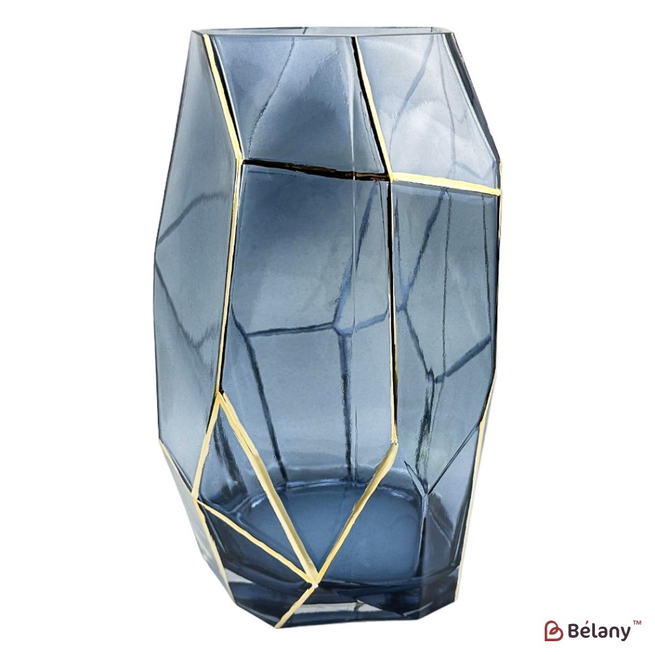 Vaza de sticla "Poly S" albastra | 2