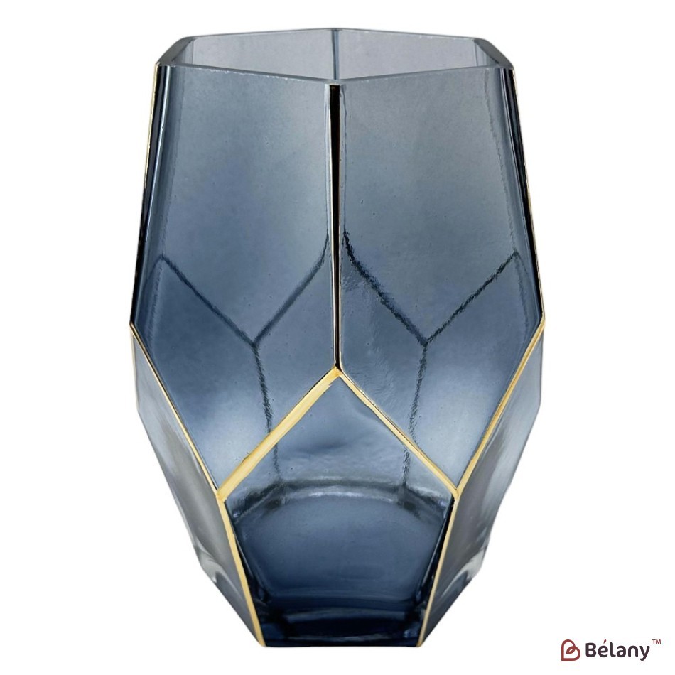 Vaza de sticla "Poly M" albastra | 2