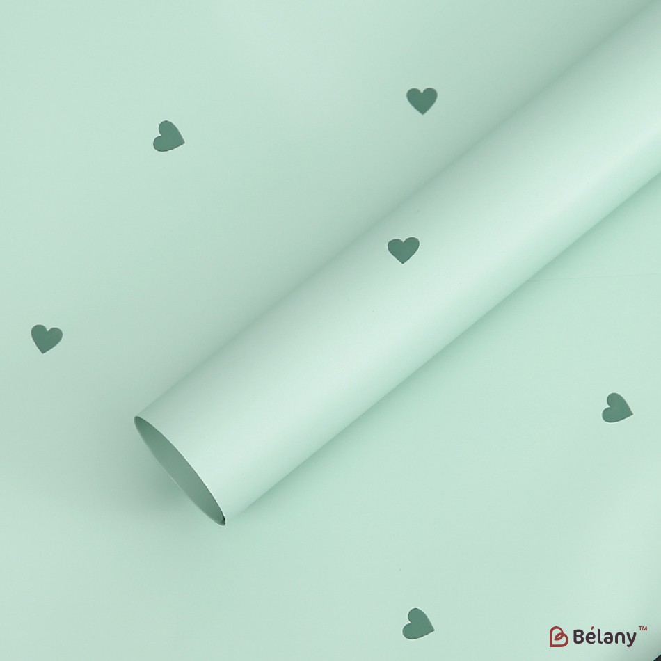 Celofan „Hearts” verde #095