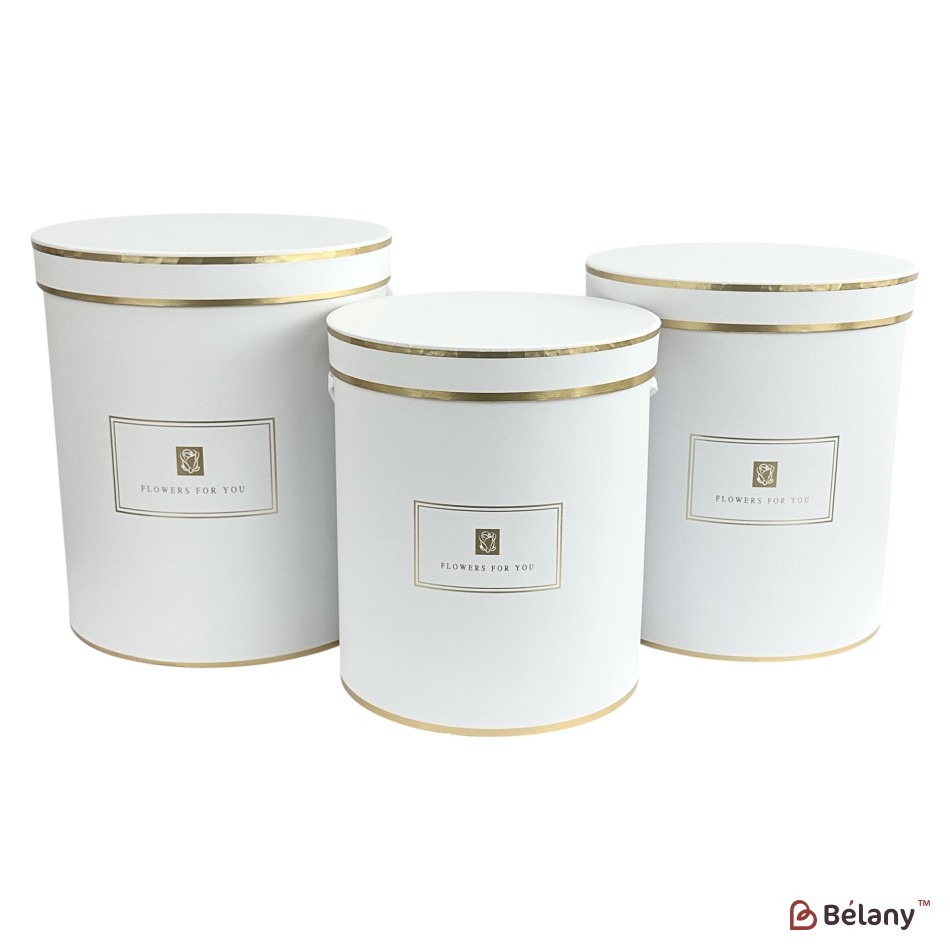 Set 3 cutii albe rotunde "Chic" | 2