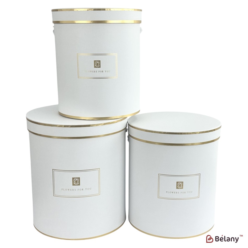 Set 3 cutii albe rotunde "Chic" | 4