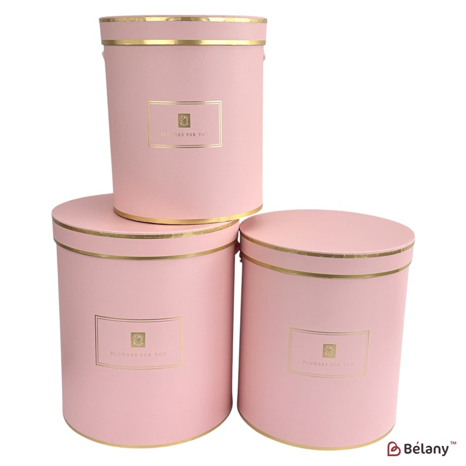 Set 3 cutii roz rotunde "Chic" | 2