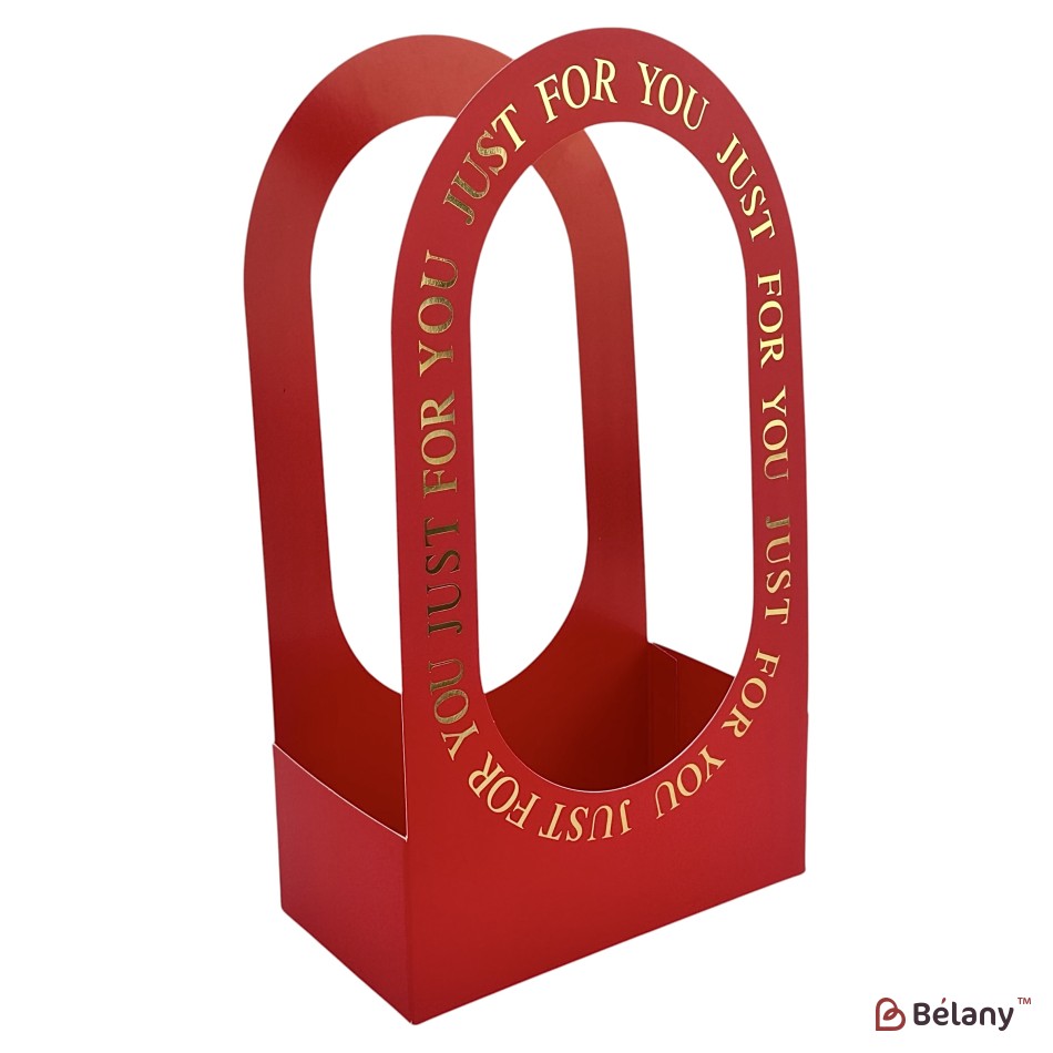 Set 10 pachete pentru flori rosu "Handy" 22x12x38