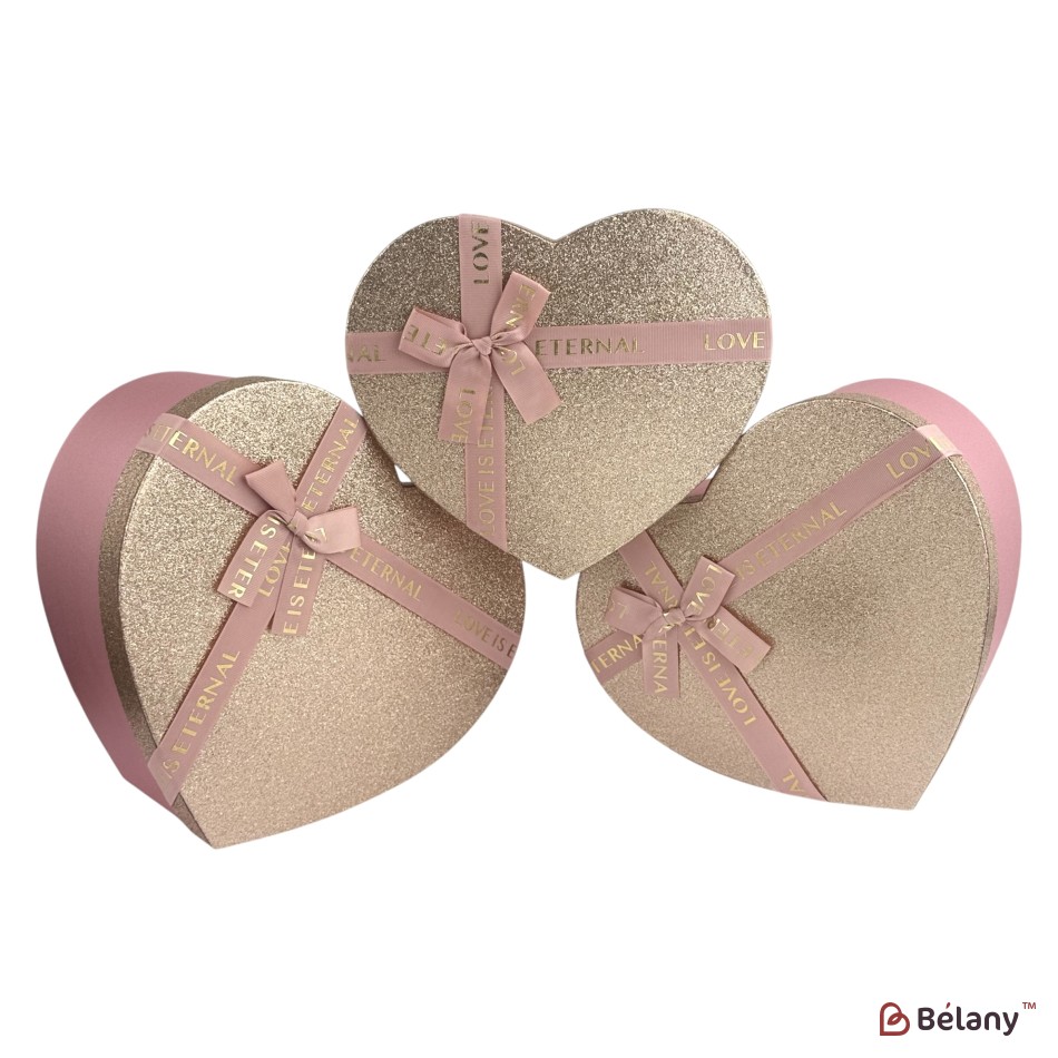 Set 3 piese in forma de inima "Lovely"