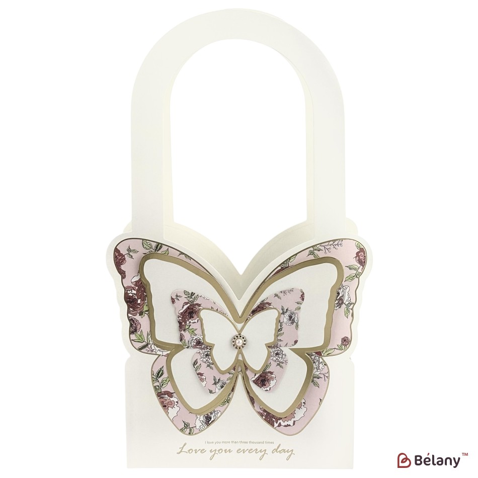 Set 2 pachete pentru flori alba "Butterfly" 18x9x36.5 | 2