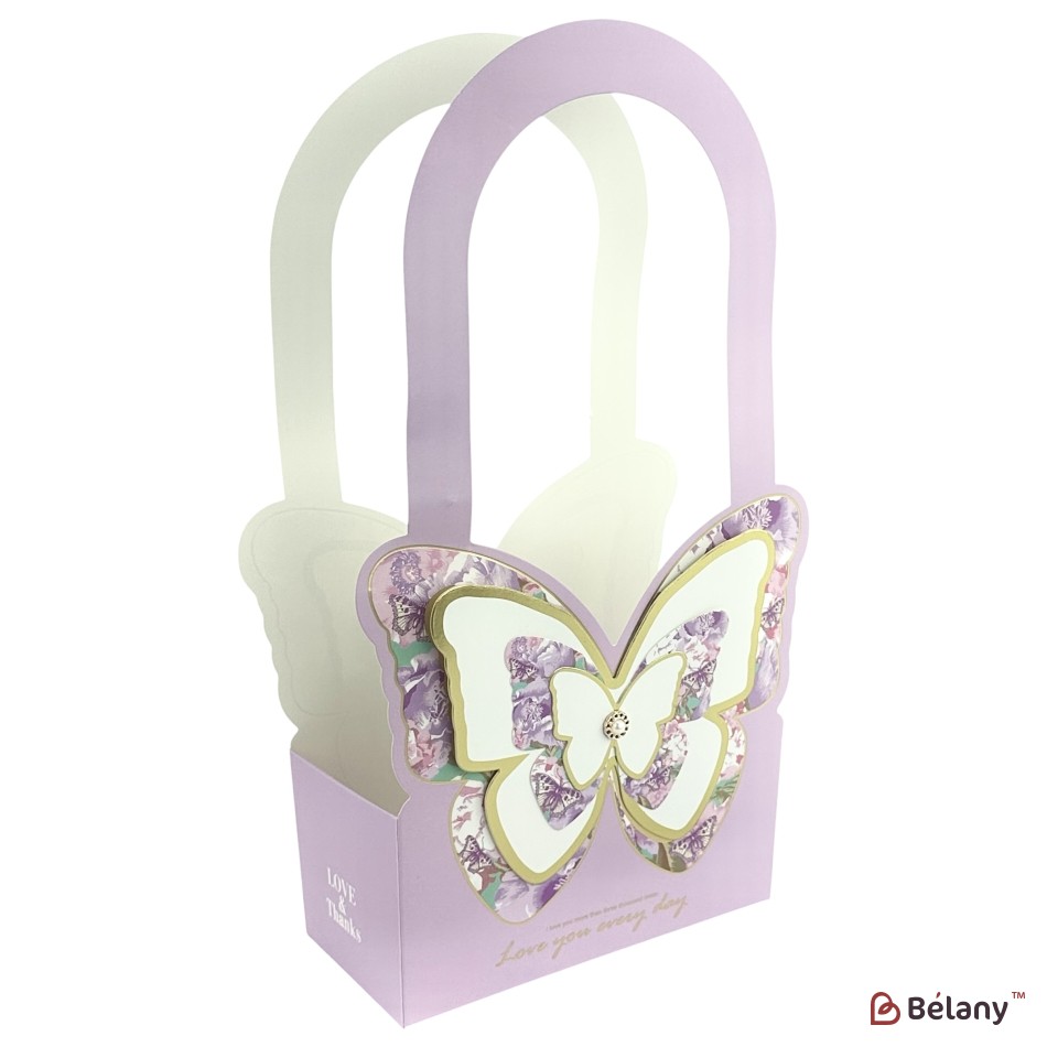Set 10 pachete pentru flori violet "Butterfly" 18x9x36.5