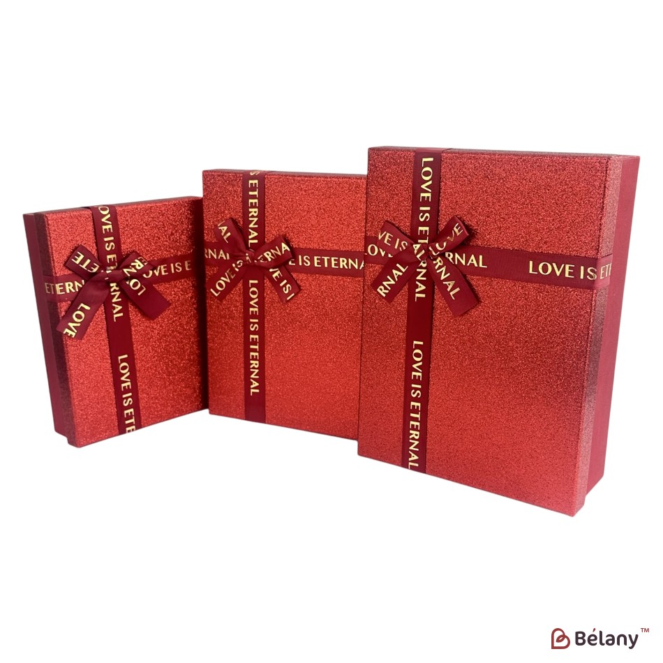 Set cutii dreptunghiulare 3 piese, rosu "Cuty" | 2