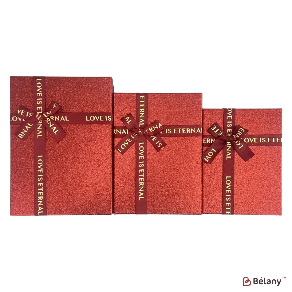 Set cutii dreptunghiulare 3 piese, rosu "Cuty" | 3