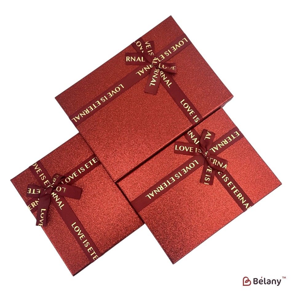 Set cutii dreptunghiulare 3 piese, rosu "Cuty" | 4