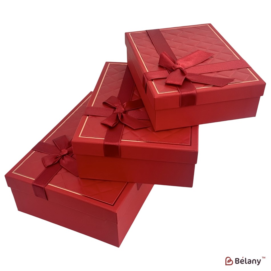 Set cutii dreptunghiulare 3 piese, rosu "Awesome" | 4