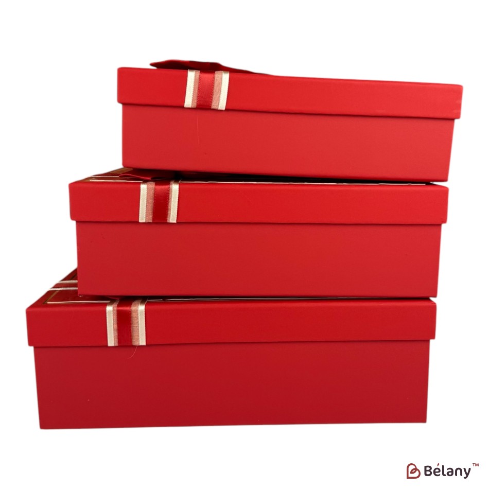 Set cutii dreptunghiulare 3 piese, rosu "Prestige" | 3