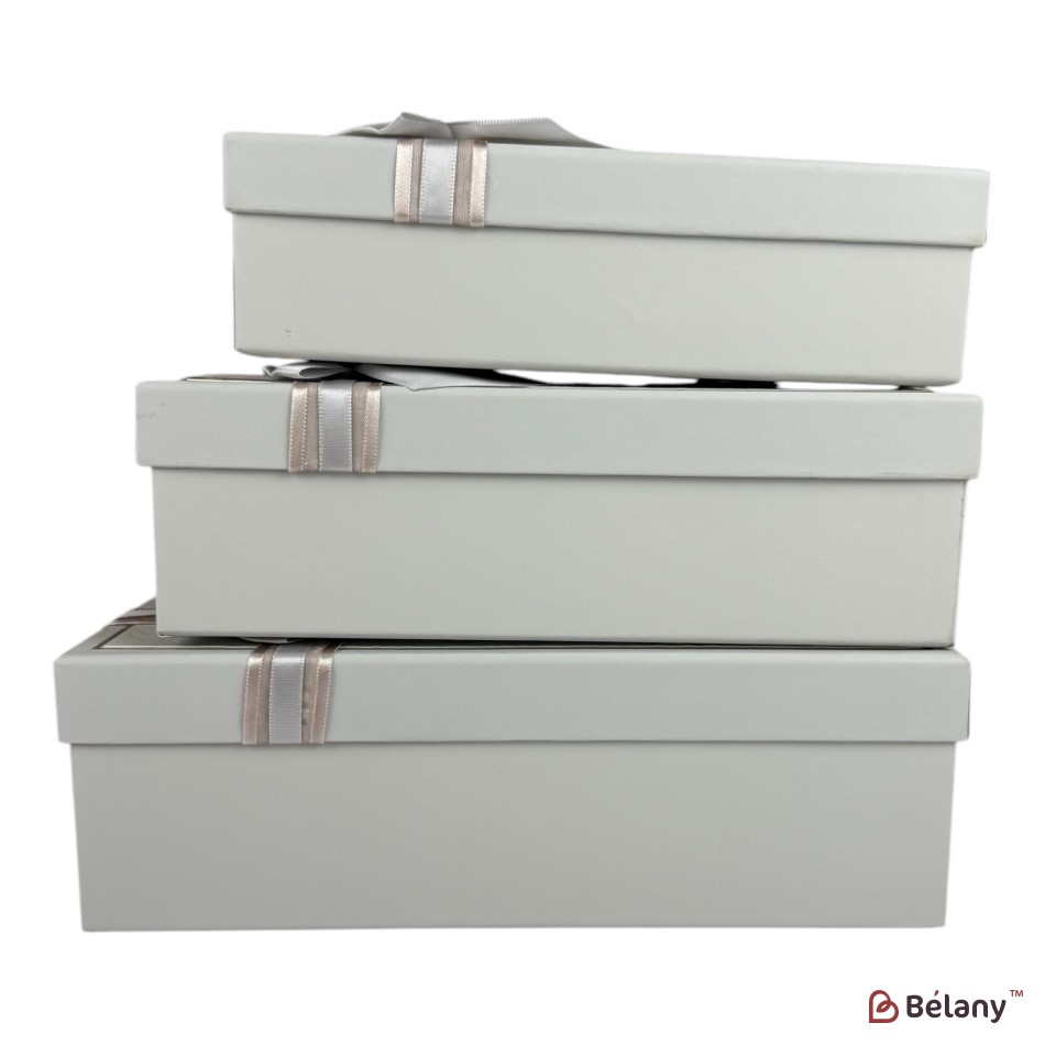 Set cutii dreptunghiulare 3 piese, gri "Prestige" | 2