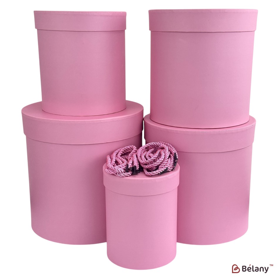 Set cutii pentru pălării roz "One color"