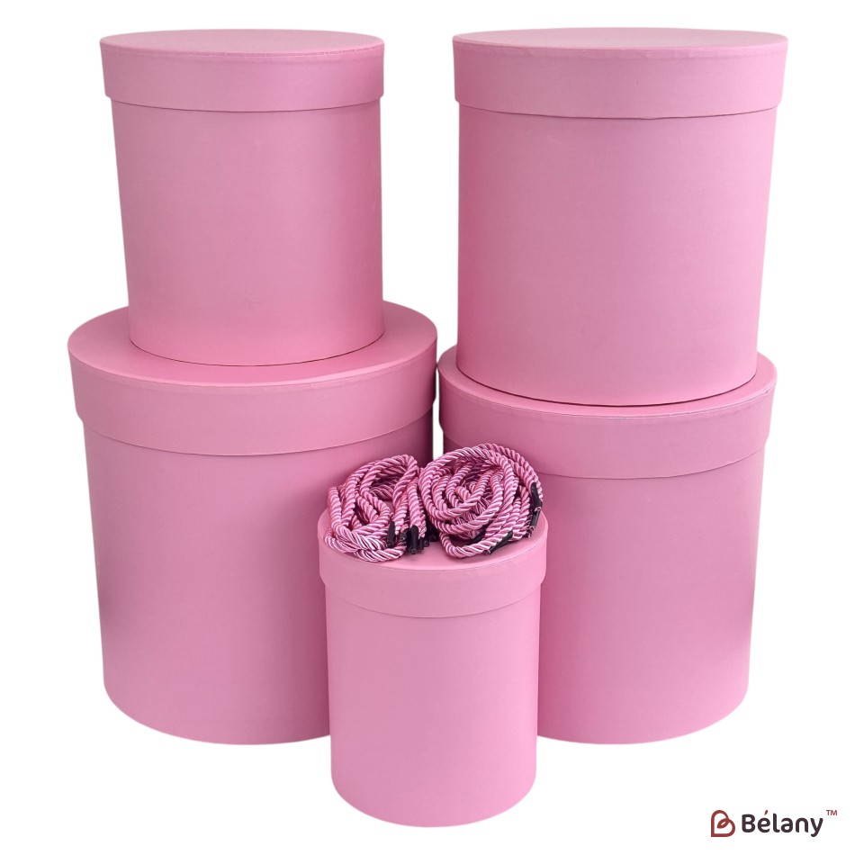 Set cutii pentru pălării roz "One color" | 2