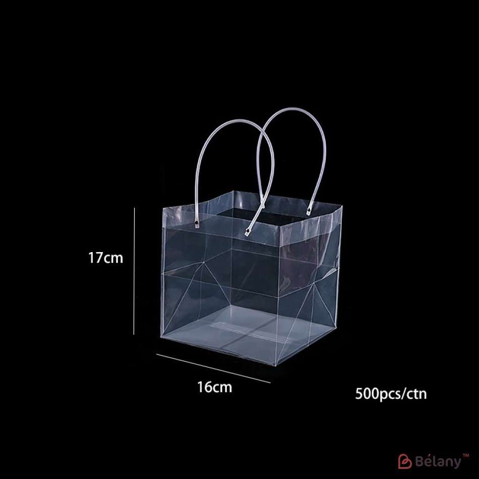 Set de 10 pungi din plastic pentru flori "Invis" 17x16x15