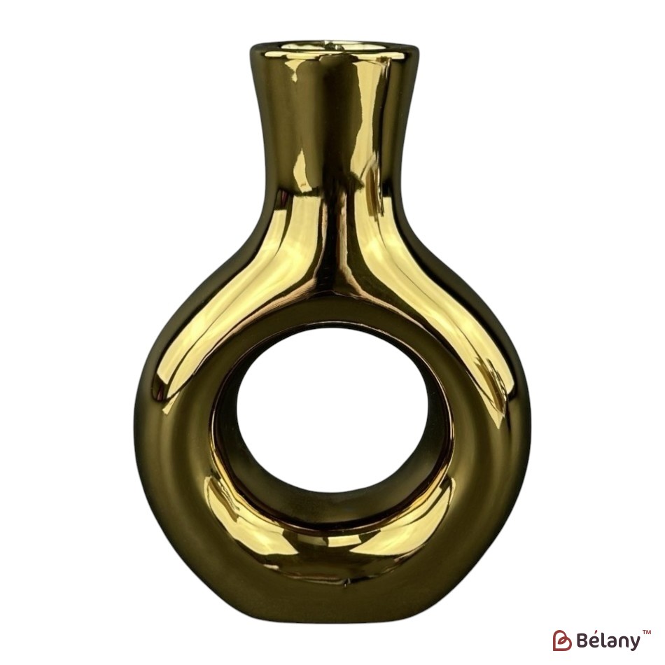 Ceramic vase "Gold and Silver" gold