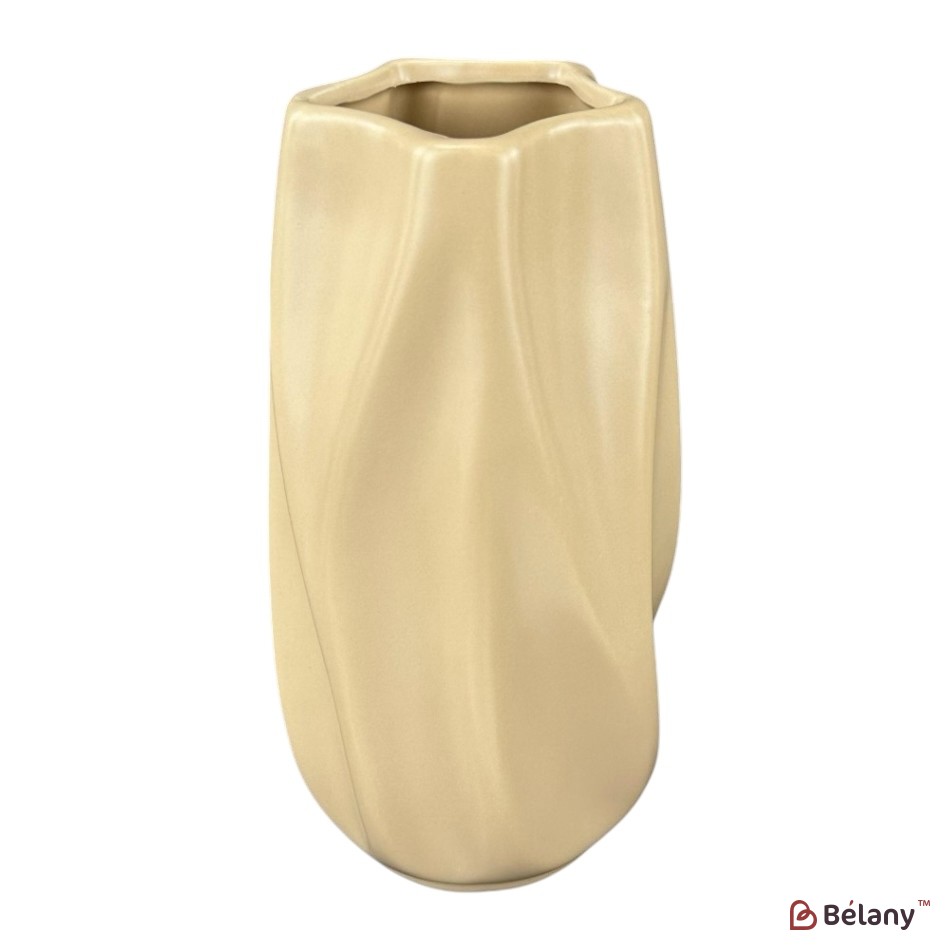 Vaza mare din ceramica "Waves" piersică