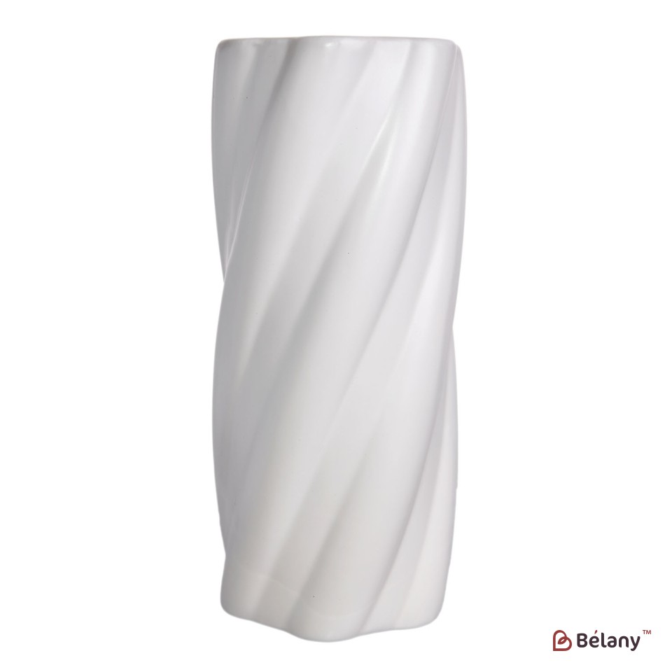 Vaza ceramica "Whirl" alb 27x12