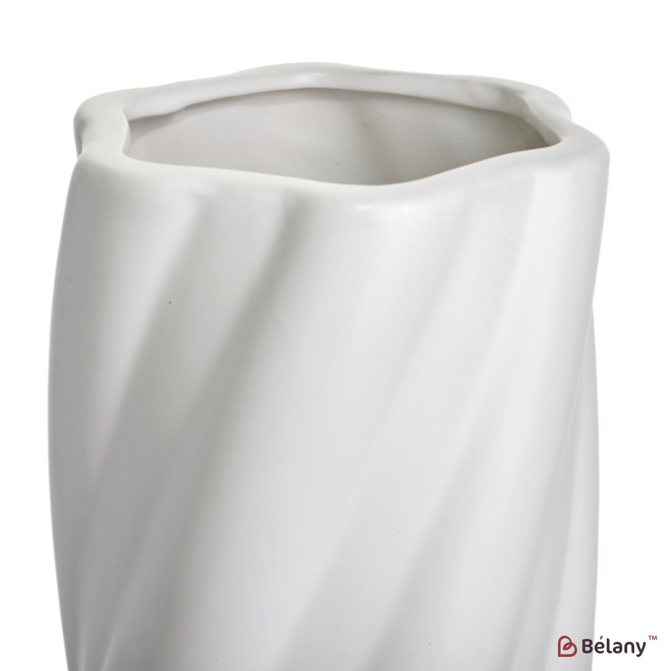 Vaza ceramica "Whirl" alb 27x12 | 2