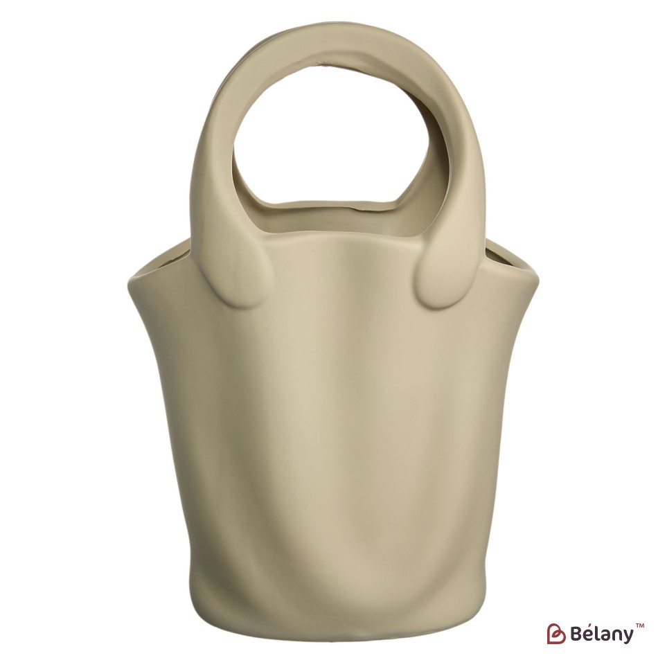 Vaza ceramica "Handbag M" verde 28x12 | 2