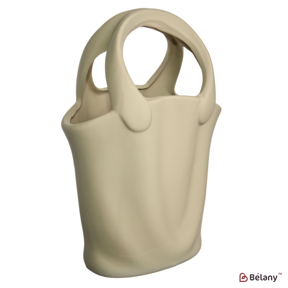 Vaza ceramica "Handbag M" verde 28x12 | 3