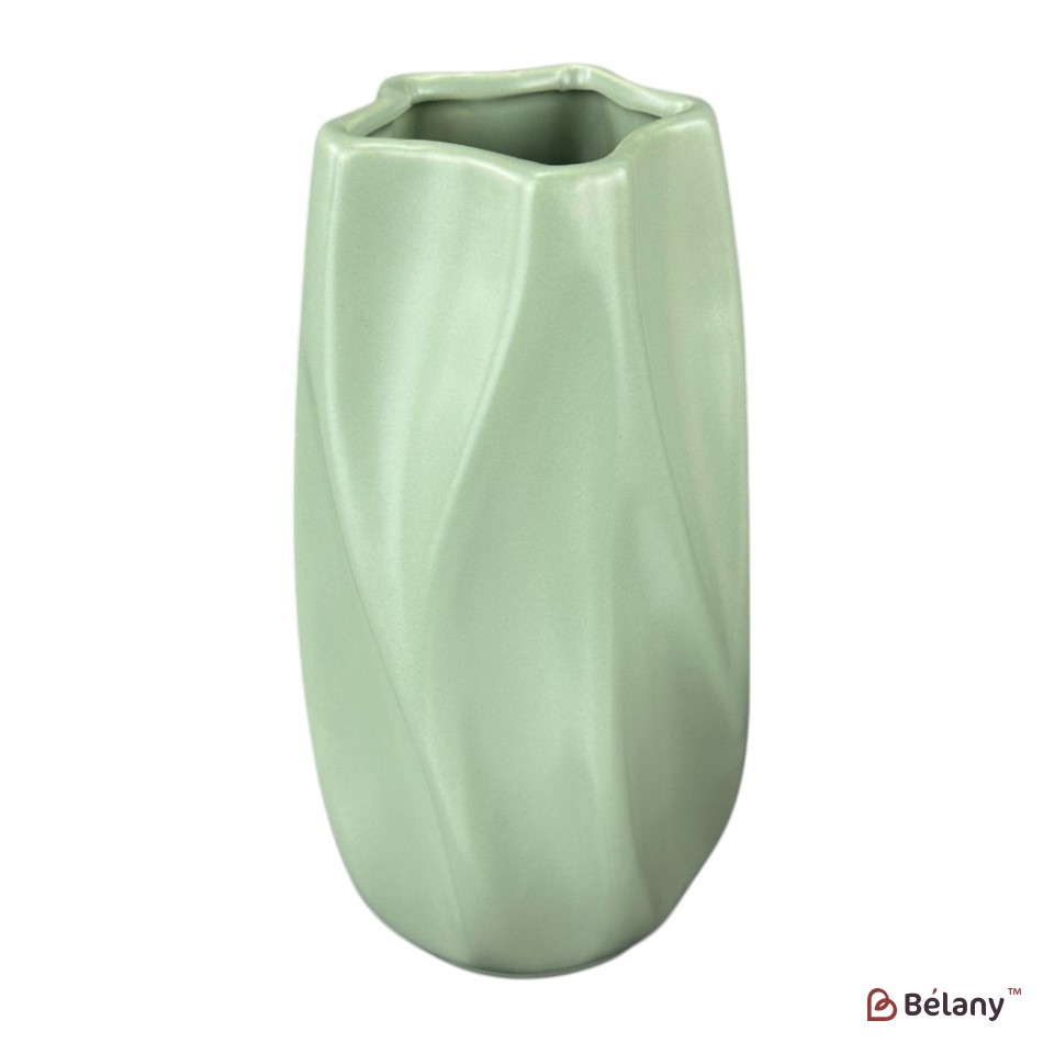 Vaza mare din ceramica "Waves" verde