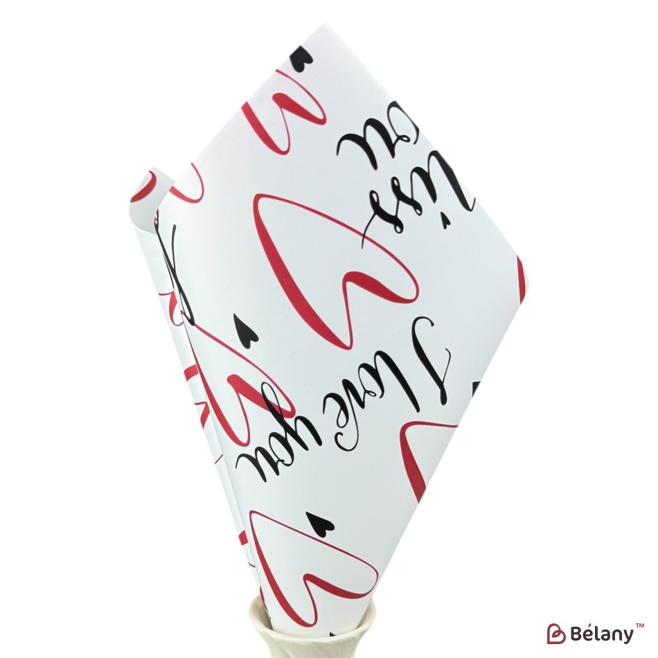 Celofan roz si alba "Love" #03