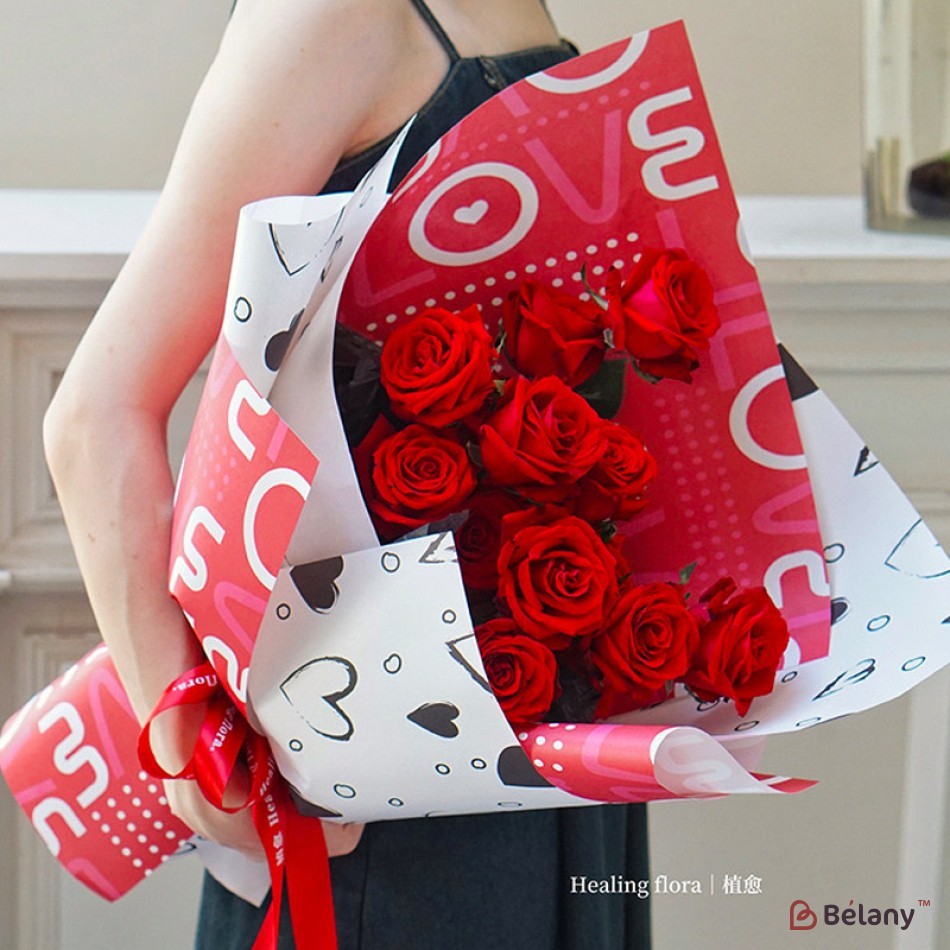 Celofan roz si alba "Love" #03 | 5