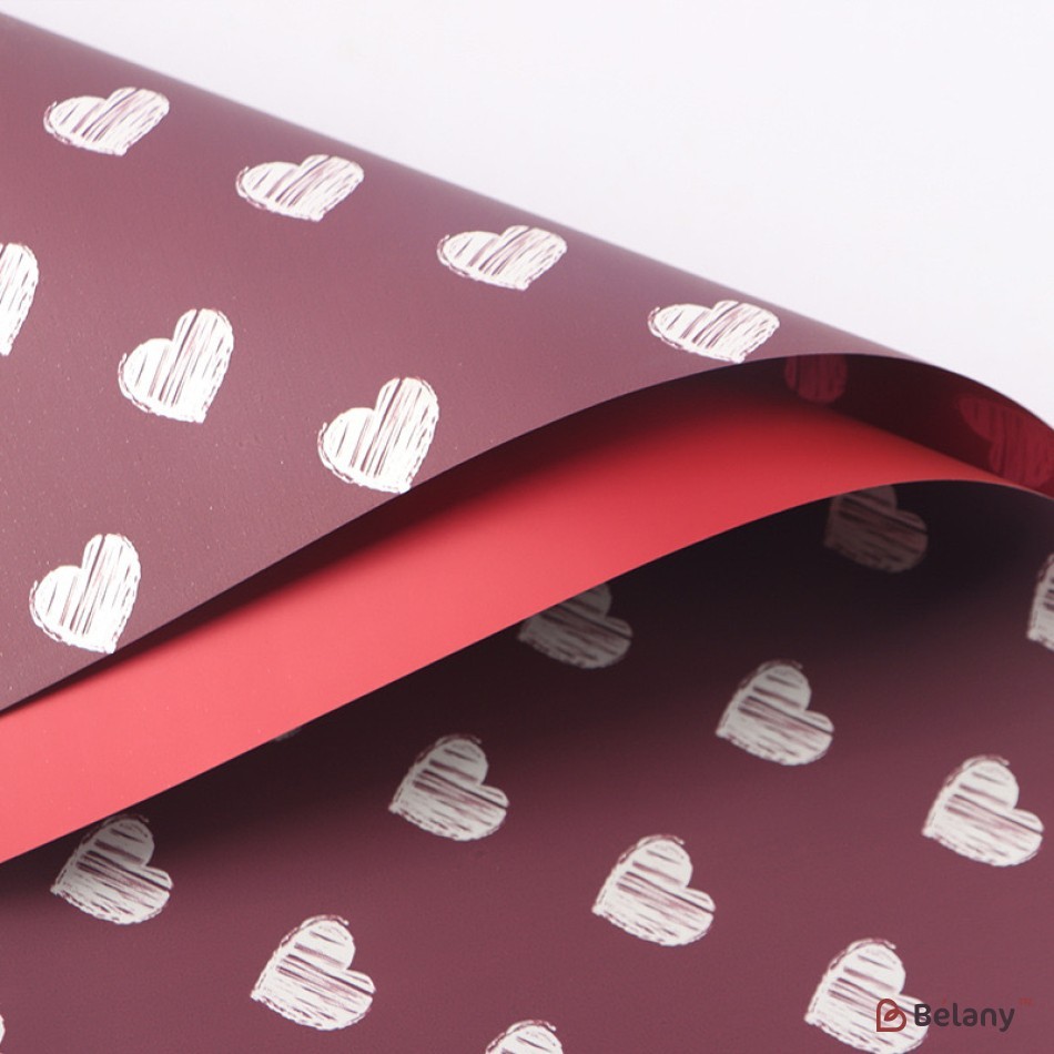 burgundy cellophane "Sharp heart" #04