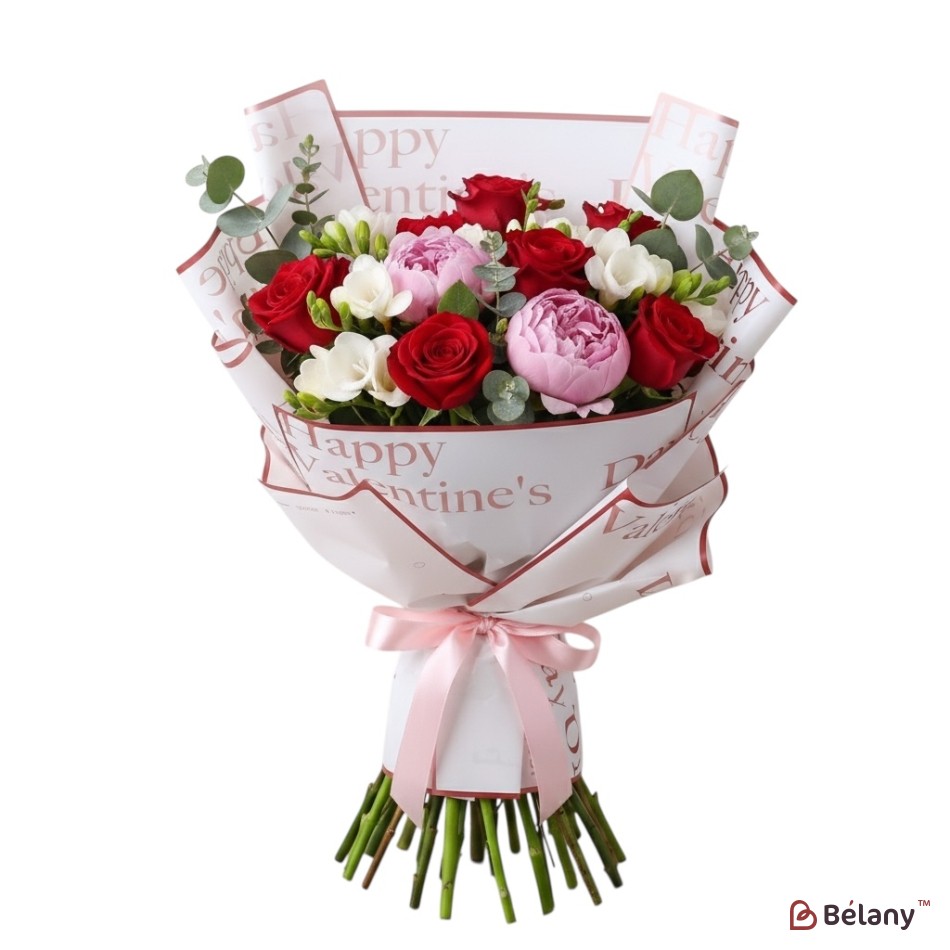 Celofan "Valentines day" roz contur #01