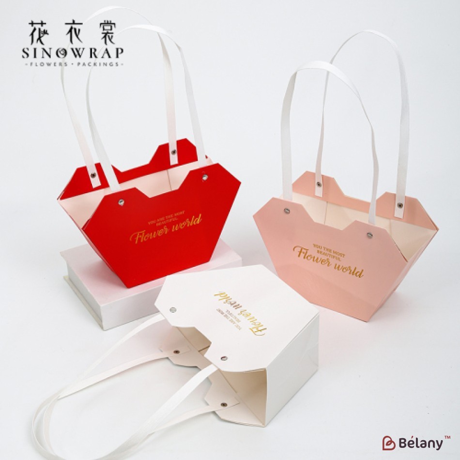 set 10 bags for flowers, 23/15/9, roz | 2